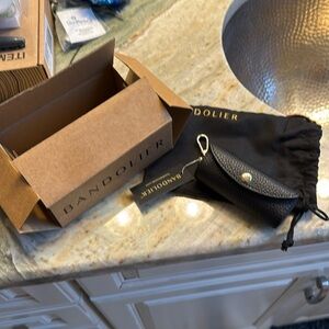 Bandolier Lipstick Case. Black with Gold